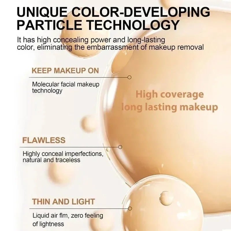 4-in-1 Foundation Liquid SPF 50+ Full Coverage Concealer Long-lasting Waterproof  Professional Concealing Face Dark Circle