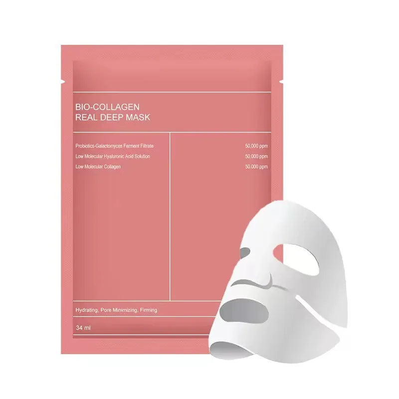 1/4/10PCs Bio Collagen Face Mask Shrink Pores Deep Hydrating Overnight Mask Moisturizing Refreshing Brightening Face Skin Care