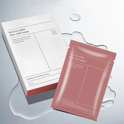 1/4/10PCs Bio Collagen Face Mask Shrink Pores Deep Hydrating Overnight Mask Moisturizing Refreshing Brightening Face Skin Care