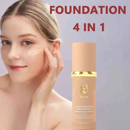 4-in-1 Foundation Liquid SPF 50+ Full Coverage Concealer Long-lasting Waterproof  Professional Concealing Face Dark Circle